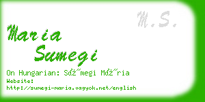 maria sumegi business card